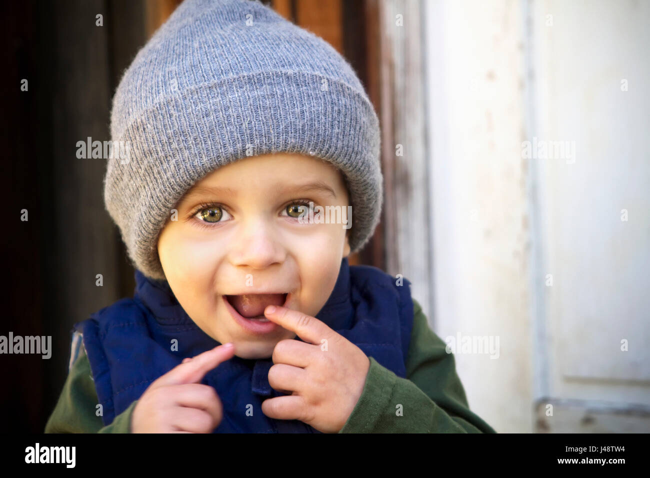 Portrait Of A Young Boy With Hazel Eyes 