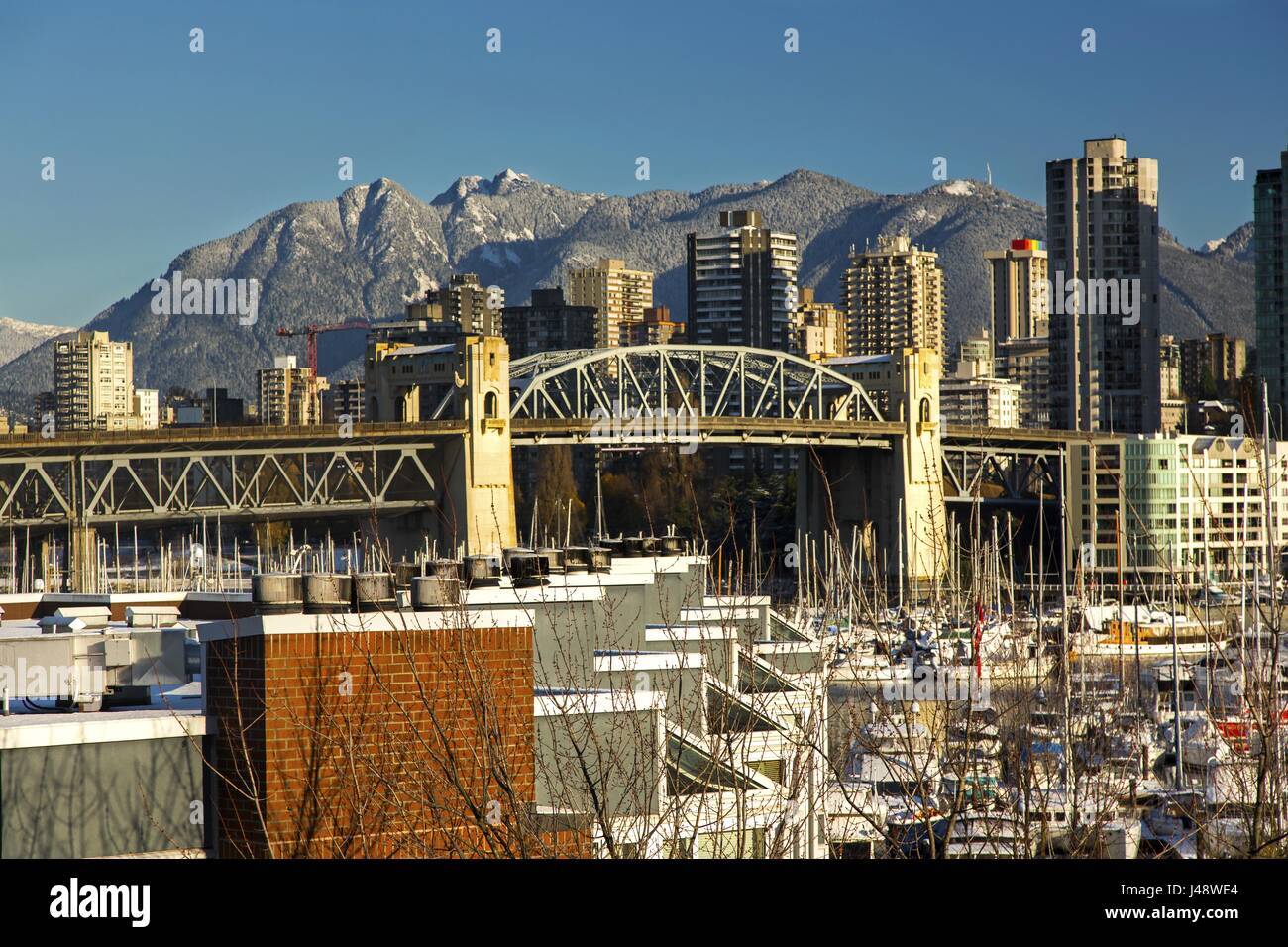 Burrard Bridge and City of Vancouver Skyline, British Columbia, Canada