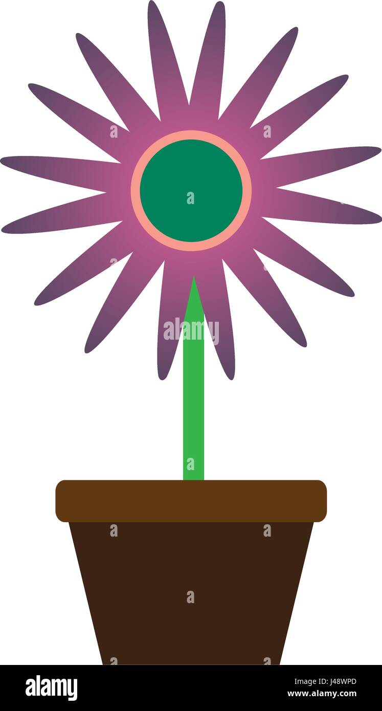 beautiful flower in a pot icon Stock Vector Image & Art - Alamy