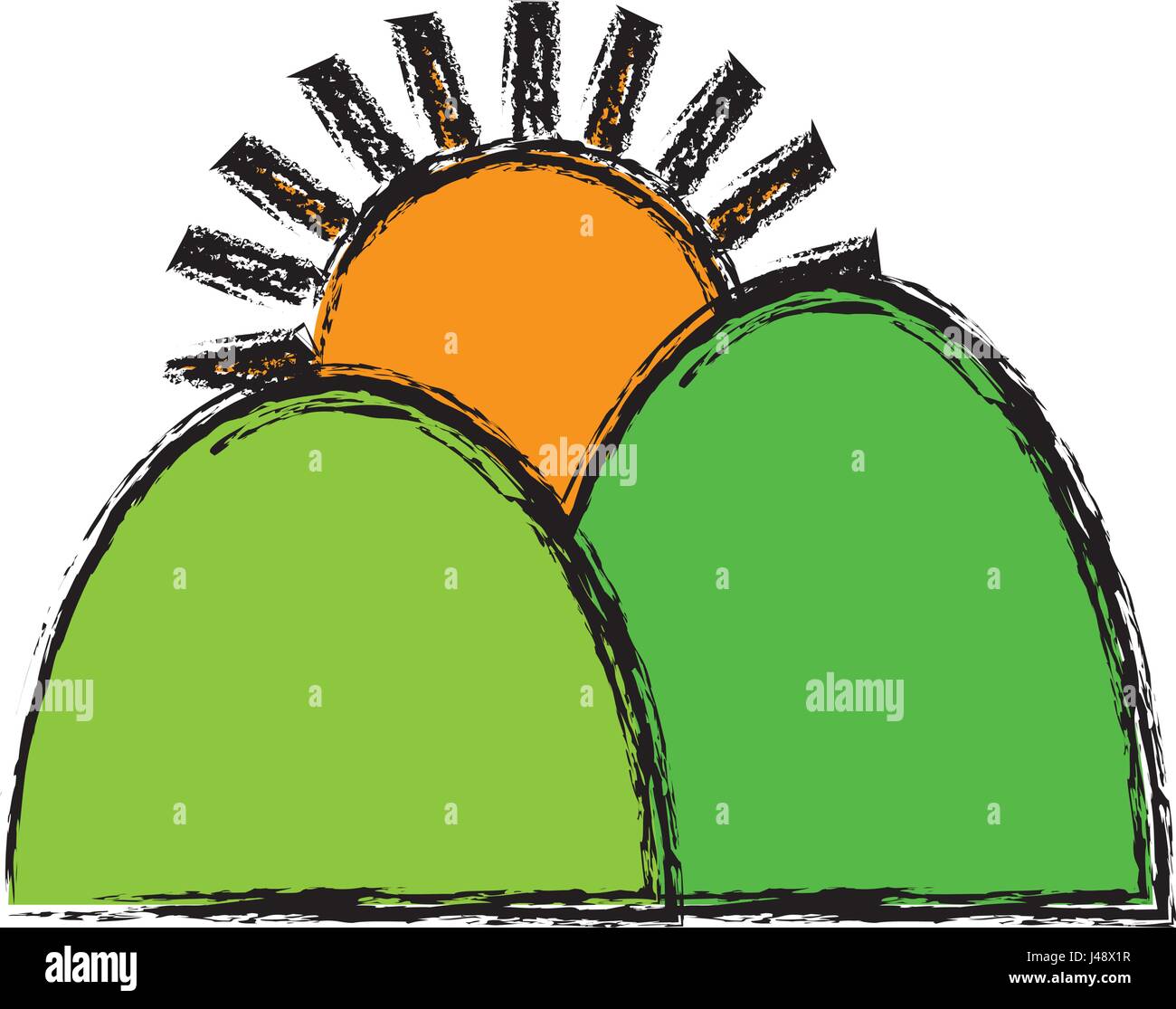 mountains and sun icon Stock Vector Image & Art - Alamy