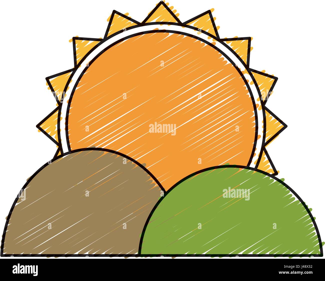mountains and sun icon Stock Vector Image & Art - Alamy