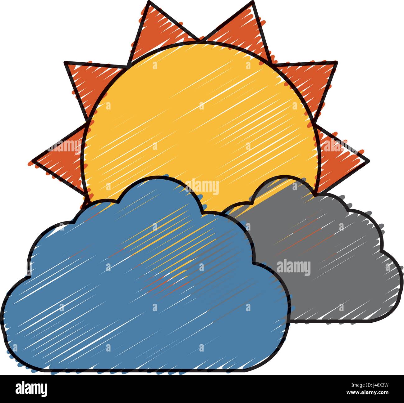 sun and cloud icon Stock Vector Image & Art - Alamy