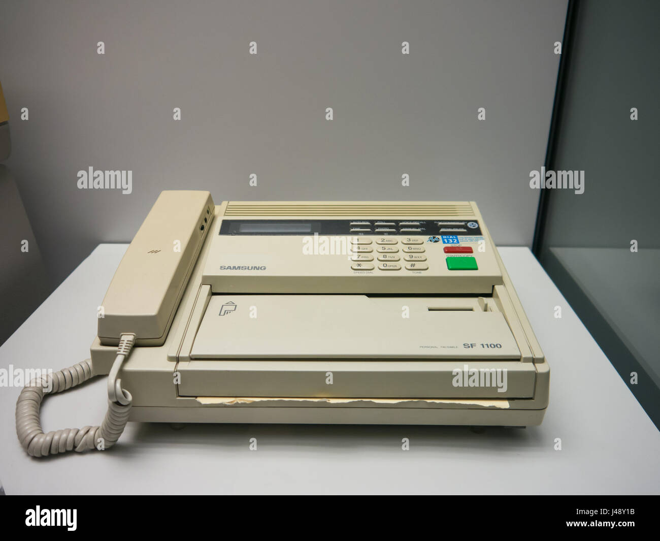 An old office fax machine Stock Photo