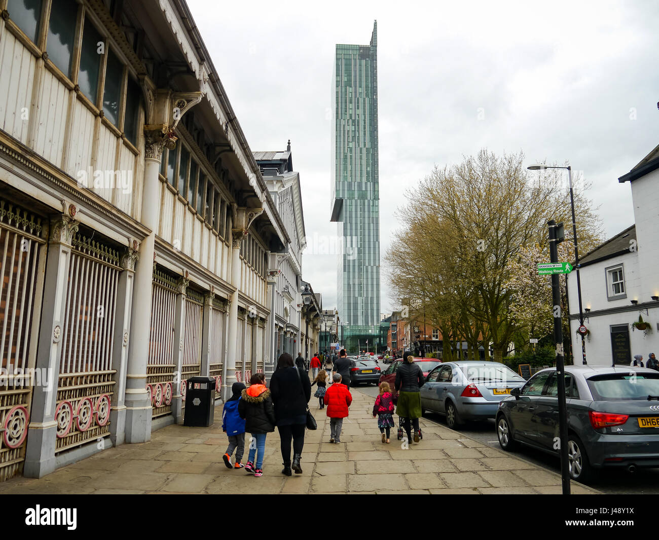 The View along Liverpool Rd, Manchester City Centre, With the Beetham Tower in the background