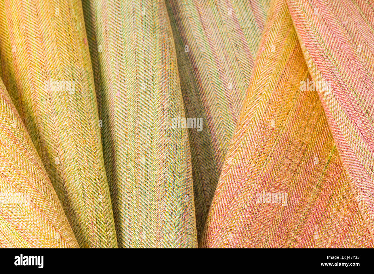 Natural Silk Fabrics Hand Made and Hand Dye Thai silk Stock Photo