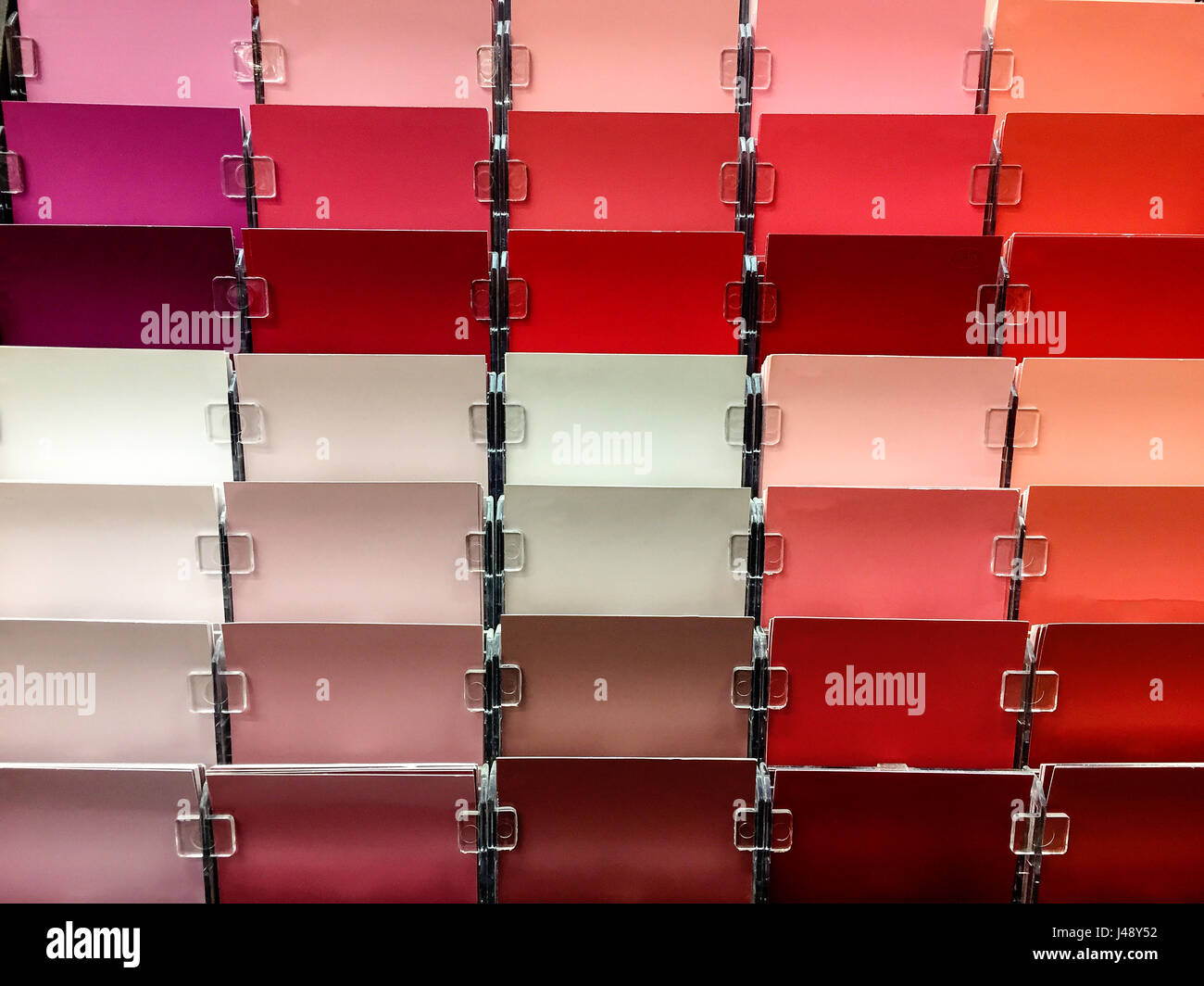 Paint swatches in the store ready for painters Stock Photo