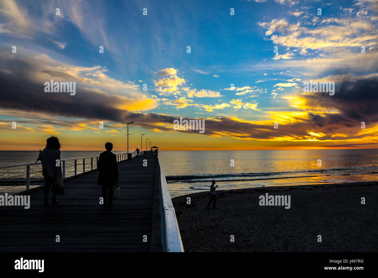 Adelaide, Australia. 11th May, 2017. A dramatic sunset over Adelaide beach creating vibrant colours of pink and orange hues Credit: amer ghazzal/Alamy Live News Stock Photo