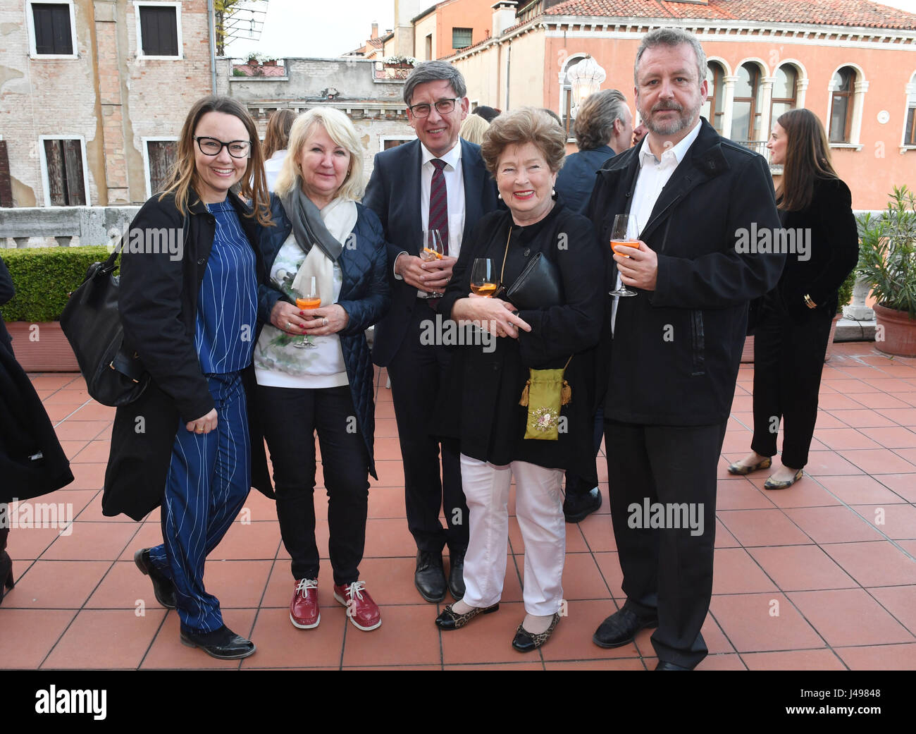 Venice, Italy. 10th May, 2017. Politician Michelle Muentefering (SPD, l-r),  politician Angelika Krueger-Leissner (SPD), Ronald Graetz, secretary  general of Germany's Institute for Foreign Relation, politician Ursula  Seiler-Albring (FDP), and politician ...
