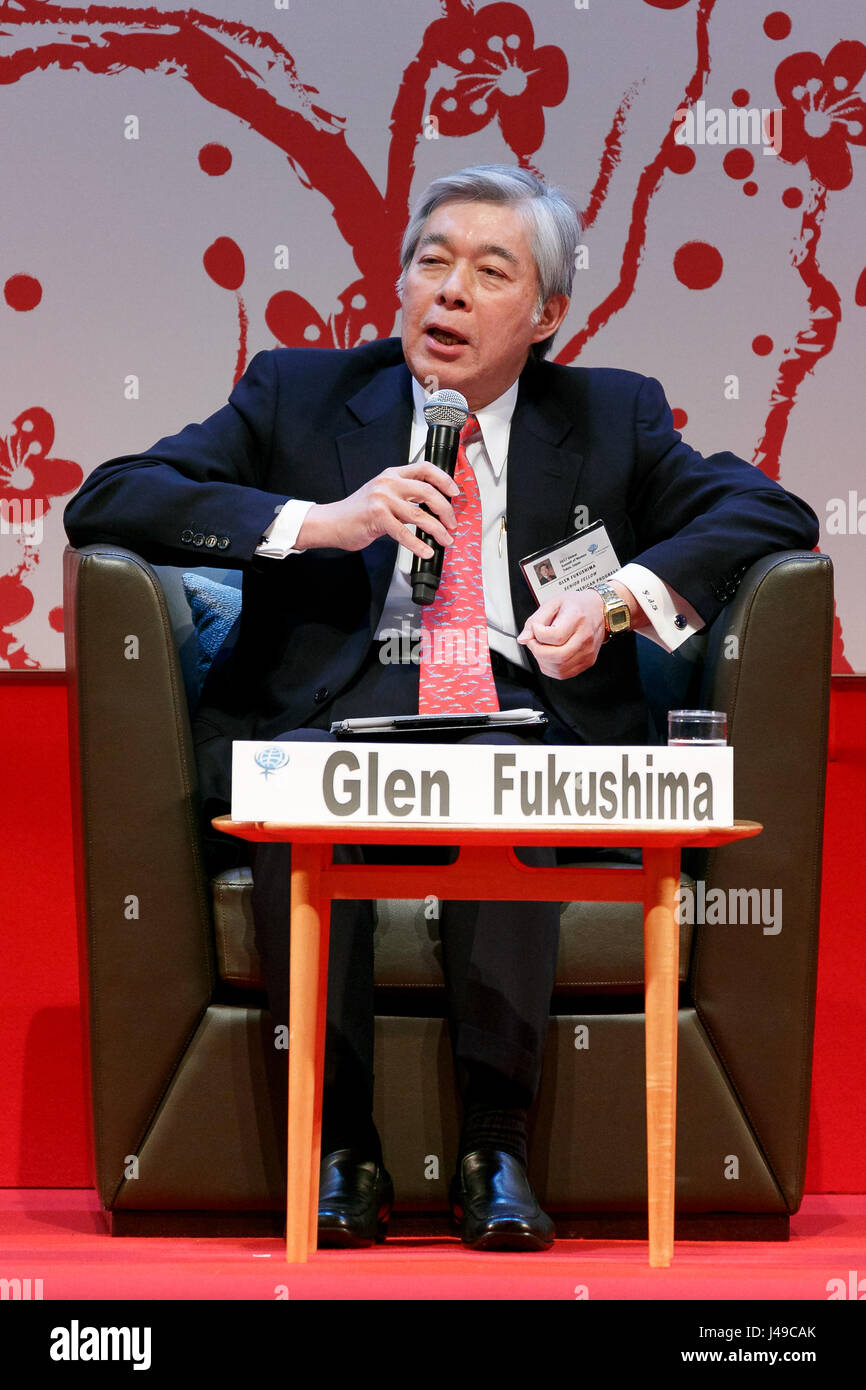 Tokyo, Japan. 11th May, 2017. Center of American Progress Senior Fellow Glen Fukushima speaks during the 2017 Global Summit of Women on May 11, 2017, Tokyo, Japan. The annual Global Summit of Women is being held in Tokyo for the first time with the objective of empowering Japanese women through the speeches of female leaders' from both the private and public sectors. Credit: Aflo Co. Ltd./Alamy Live News Stock Photo