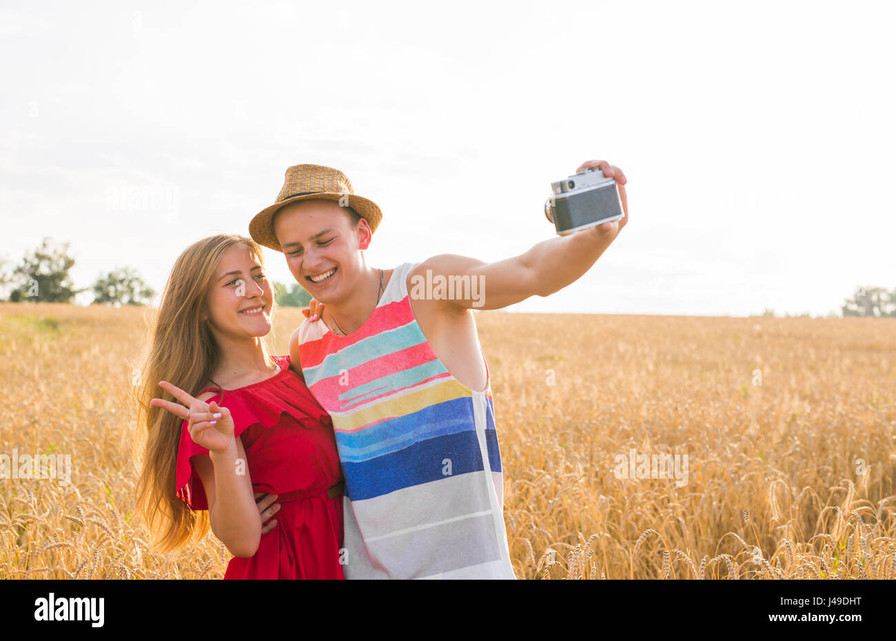 Young couple in love taking selfie Stock Photo - Alamy