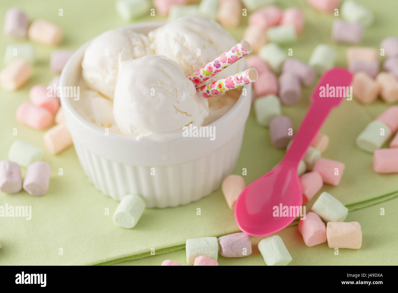 Yogurt ice cream with straw Stock Photo Alamy
