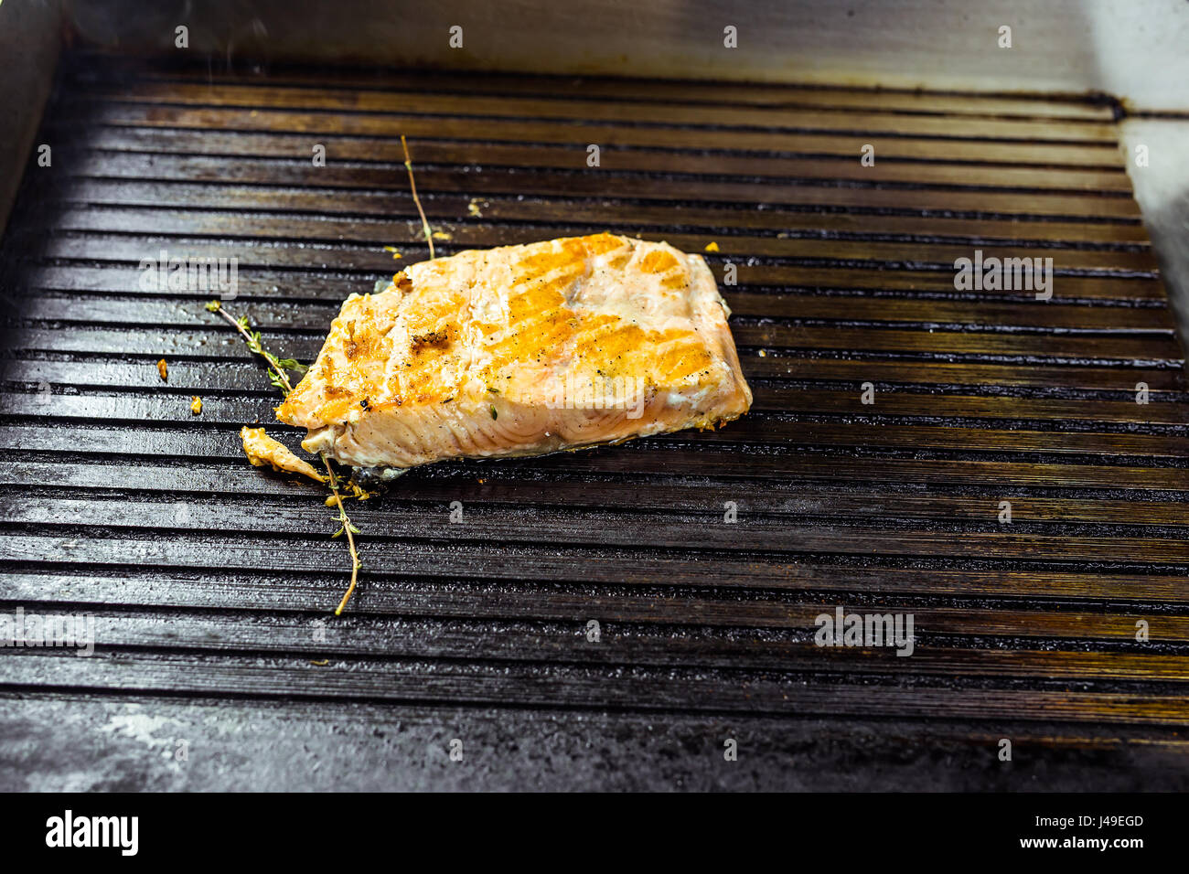 cooking fish Steak close-up Stock Photo - Alamy