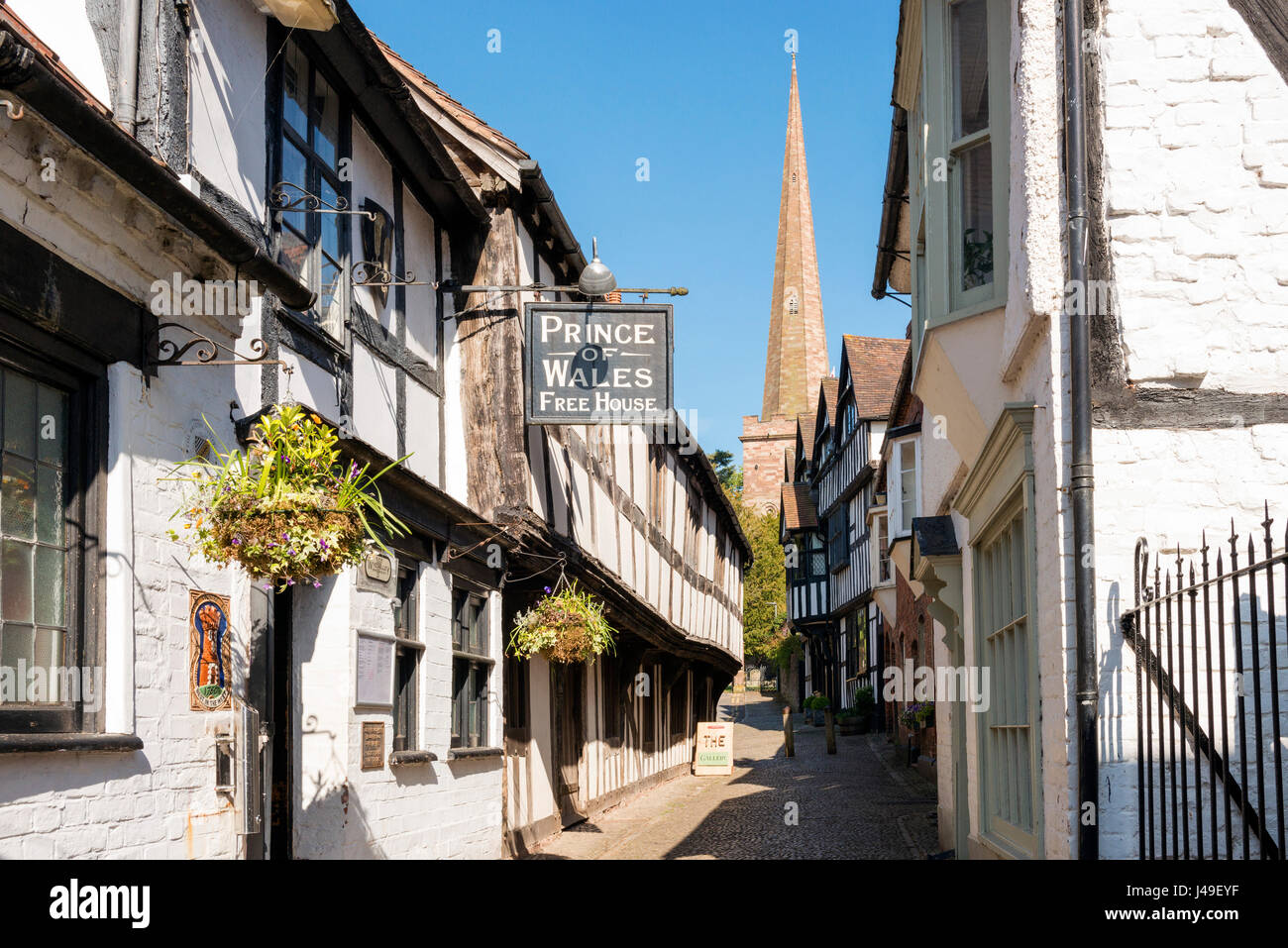 Ledbury Herefordshire, UK - Church Lane. Stock Photo