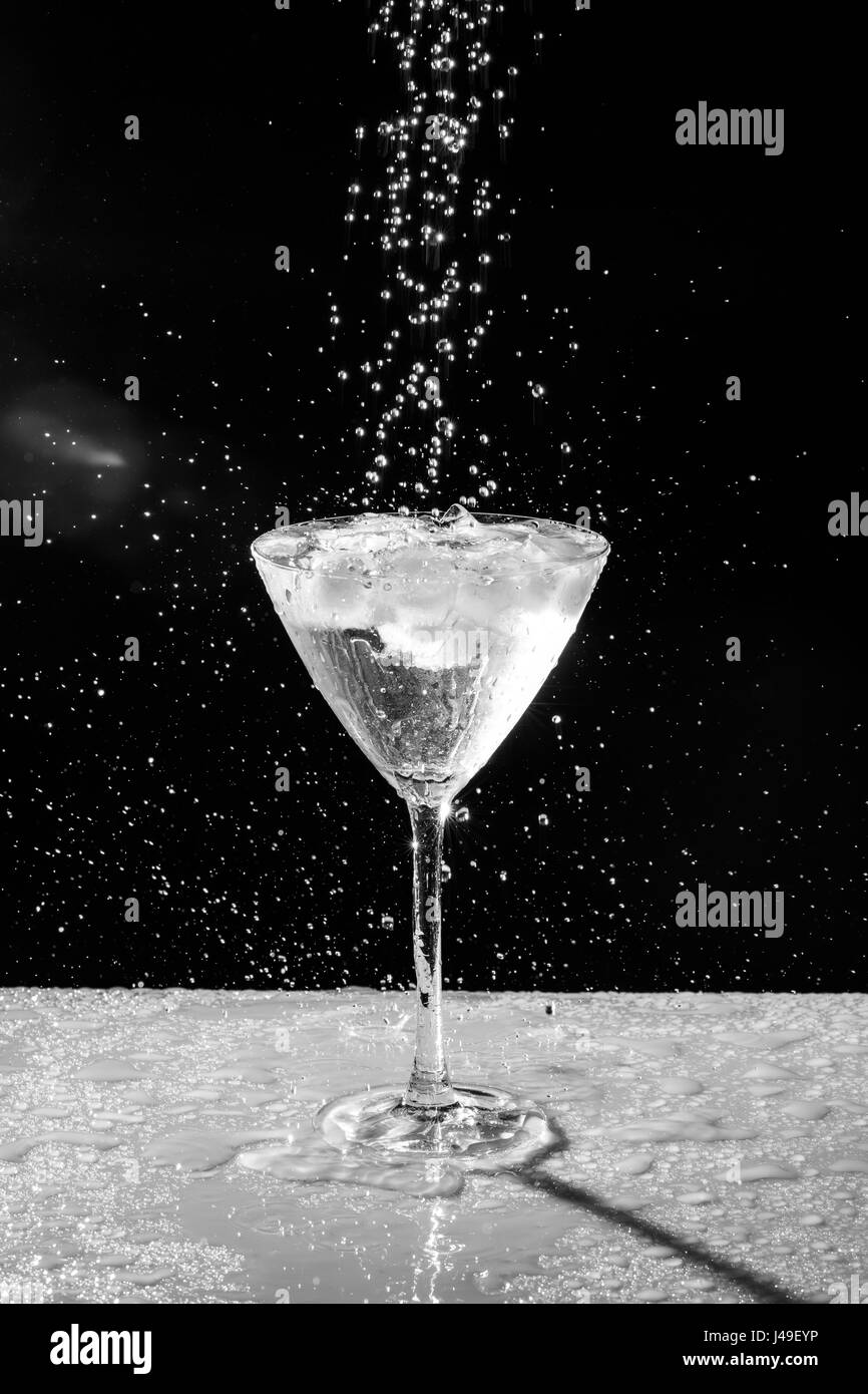 black and white water drops and sprinkles plain background Stock Photo ...