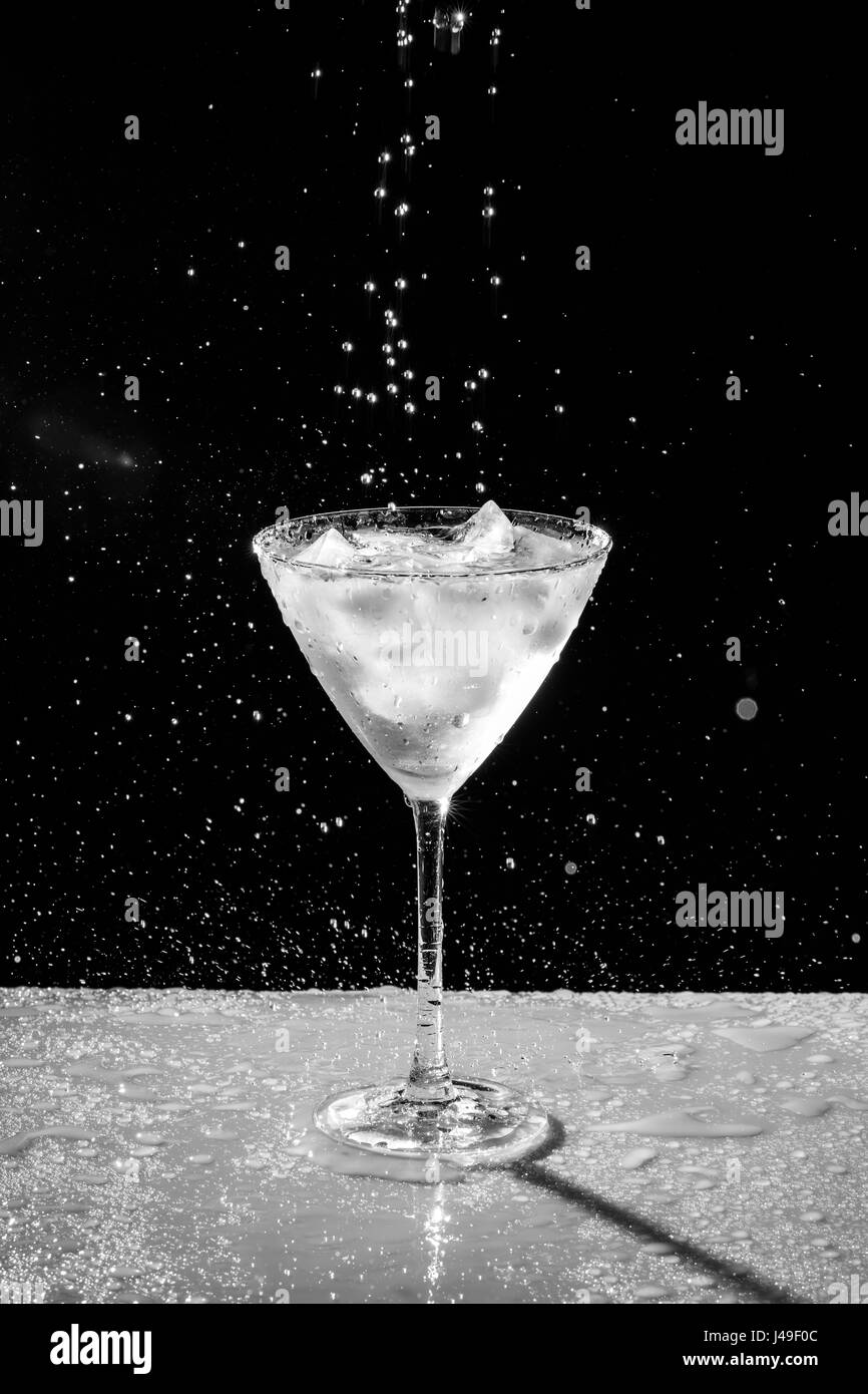 black and white water drops and sprinkles plain background Stock Photo ...