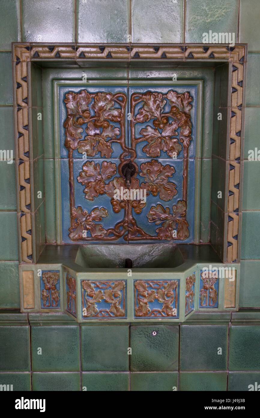 An elaborate water fountain at Glensheen Mansion in Duluth, Minnesota