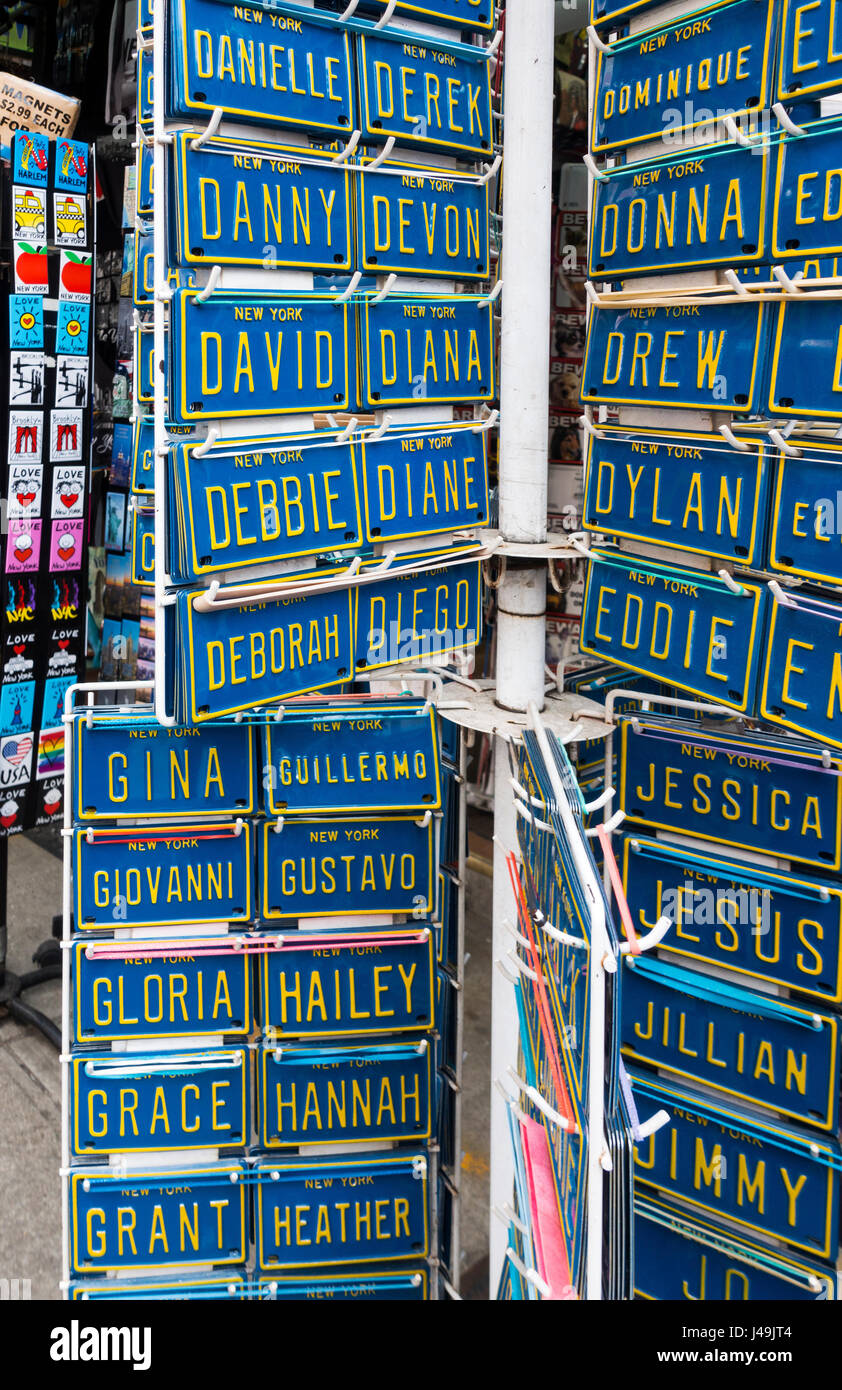 Souvenir shop in Little Italy selling name plates Stock Photo Alamy