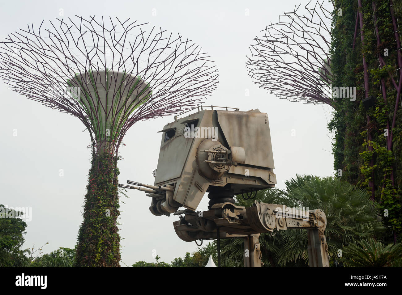 06.05.2017, Singapore, Republic of Singapore, Asia - Annual Star Wars event in the Supertree Grove at the Gardens by the Bay theme park. Stock Photo