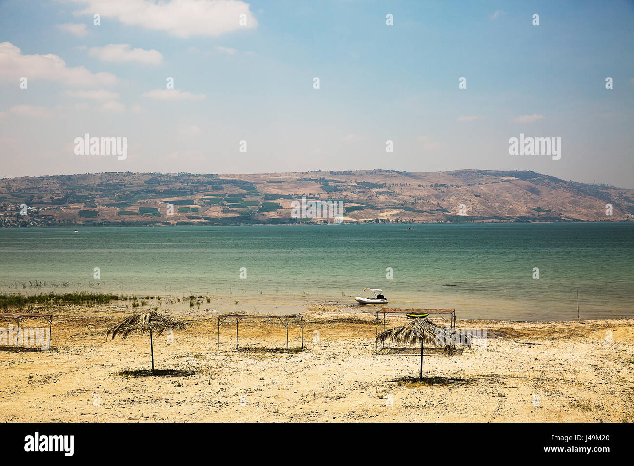 View of the sea of Galilee (Kineret lake), Israel . Stock Photo