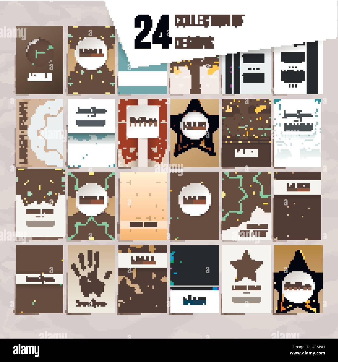 Set of vector design templates. Brochures in random colorful style ...