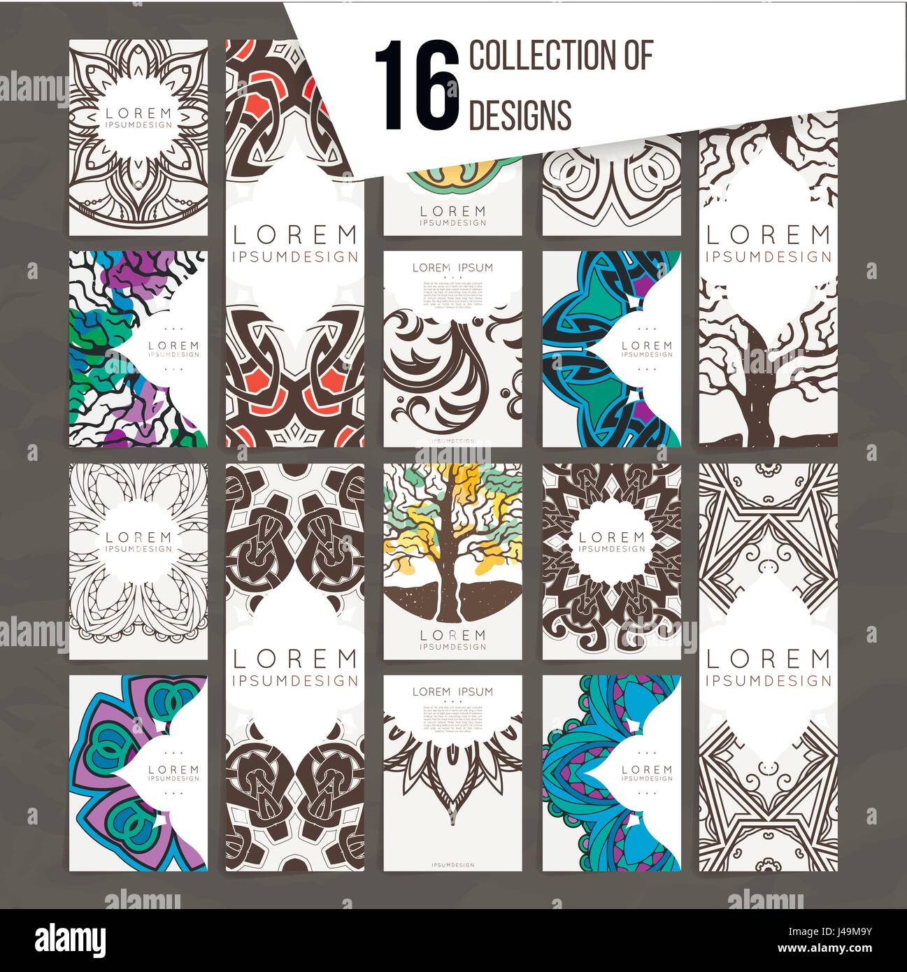 Set of vector design templates. Brochures in random colorful style ...