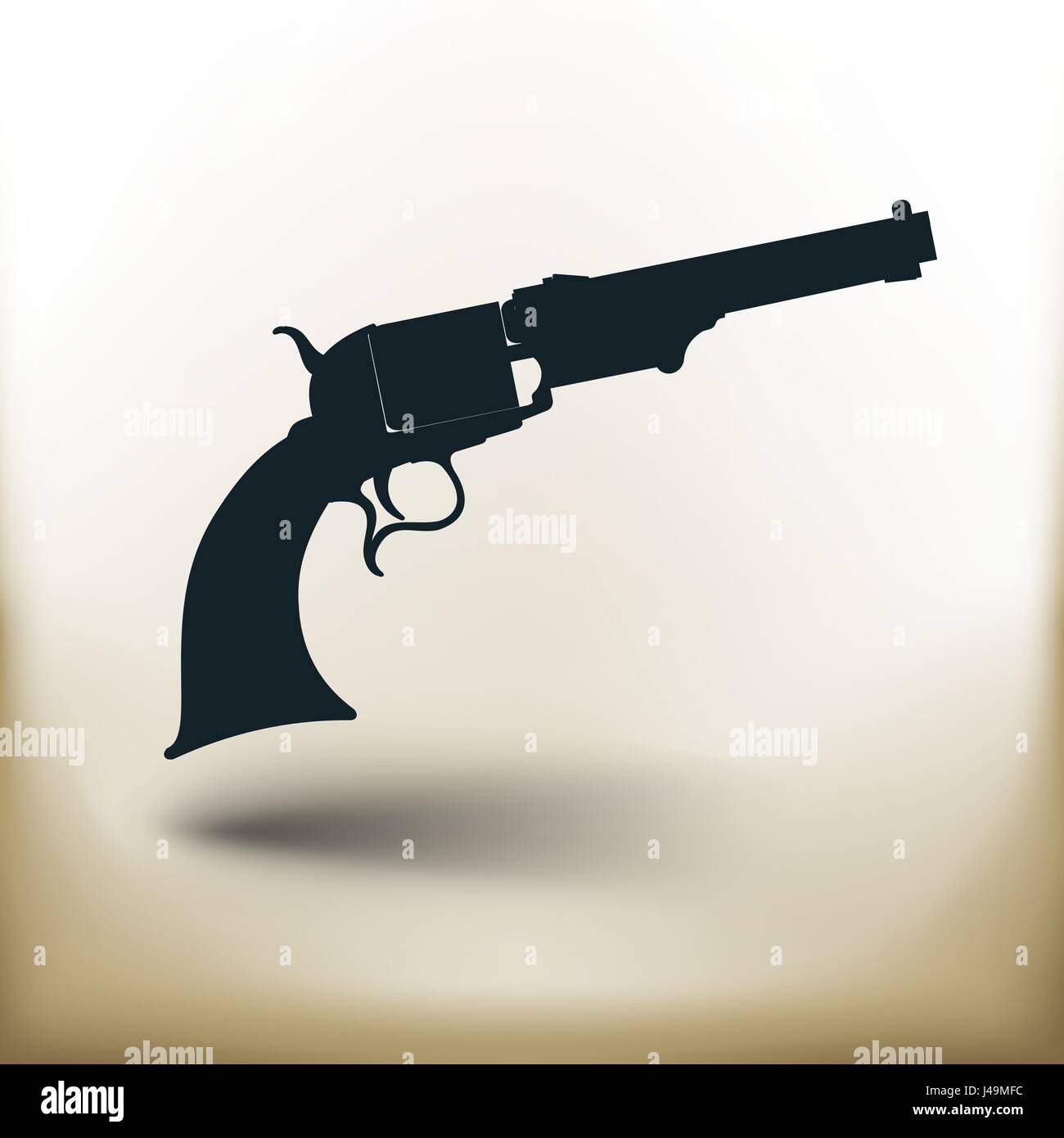 simple old revolver Stock Vector