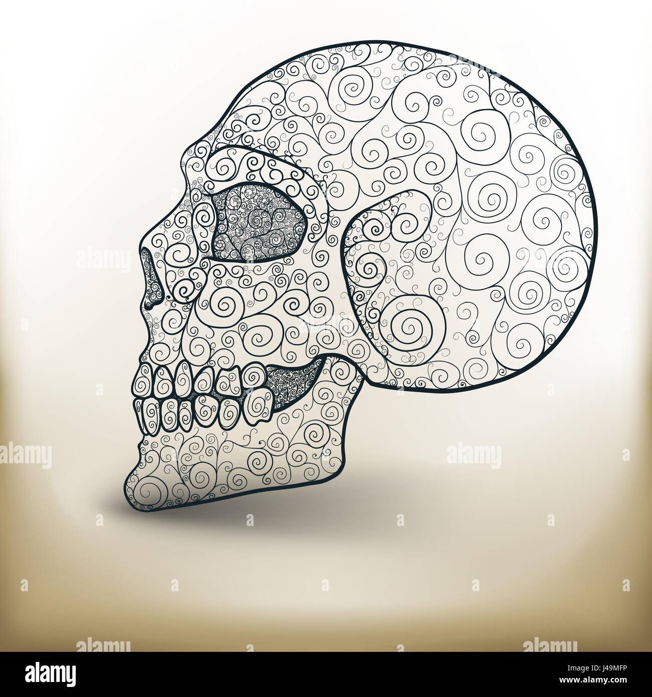 decorated skull Stock Vector