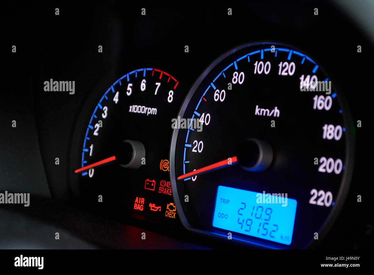 Speedometer on dashboard Stock Photo Alamy