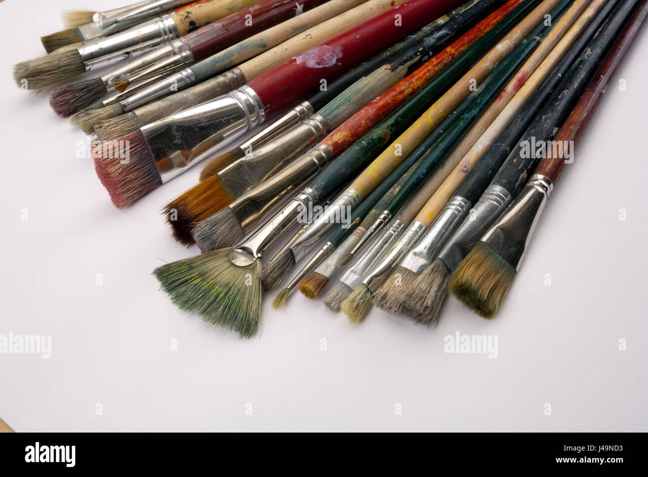 Five Well-used Craft Paint Brushes On A White Background Stock Photo,  Picture and Royalty Free Image. Image 9480940.