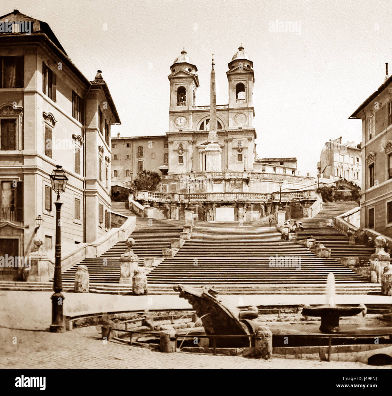 Spanish Steps, Rome, Italy - Victorian period Stock Photo