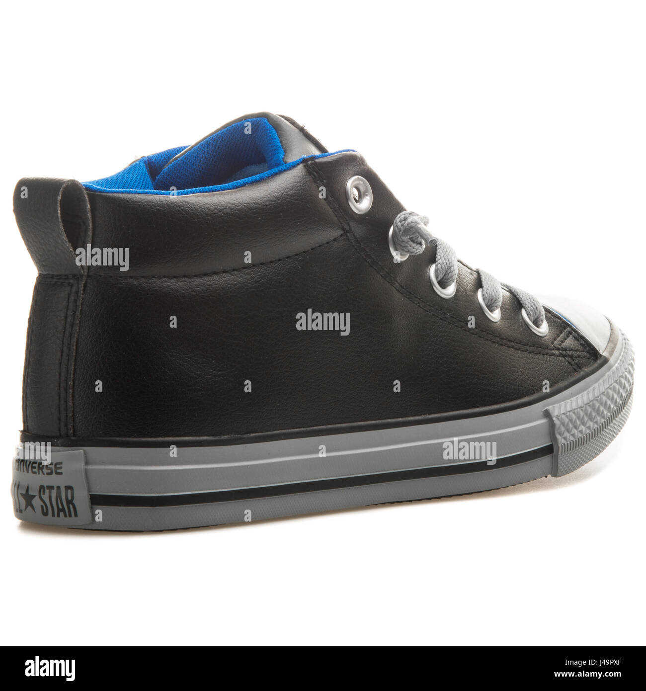 Converse Chuck Taylor All Star Street Mid Leather Black Grey Blue - 649996C  Stock Photo - Alamy