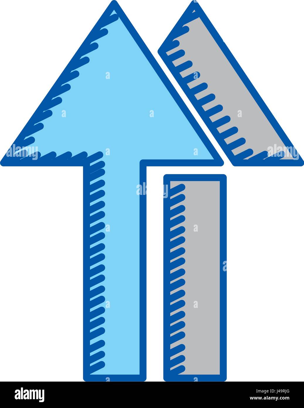 blue contour of packaging symbol handling package stored right way up Stock Vector