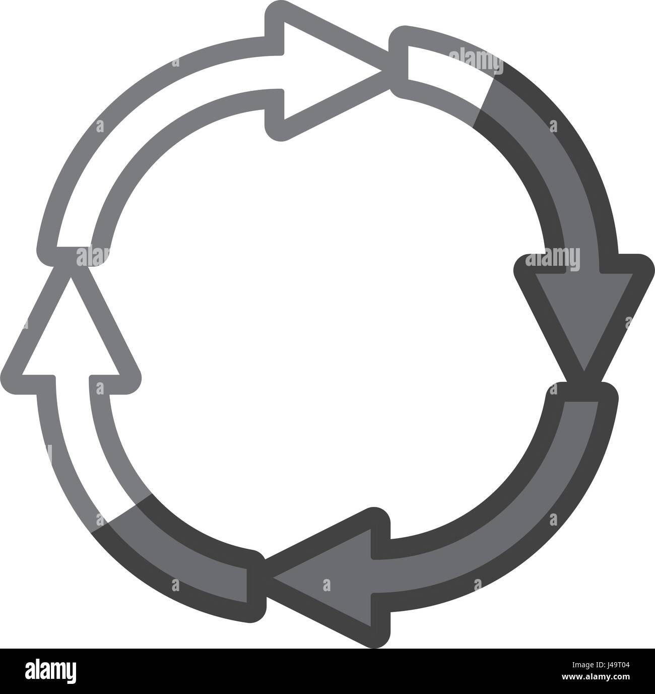 grayscale silhouette of arrows circular shape reload Stock Vector Image ...