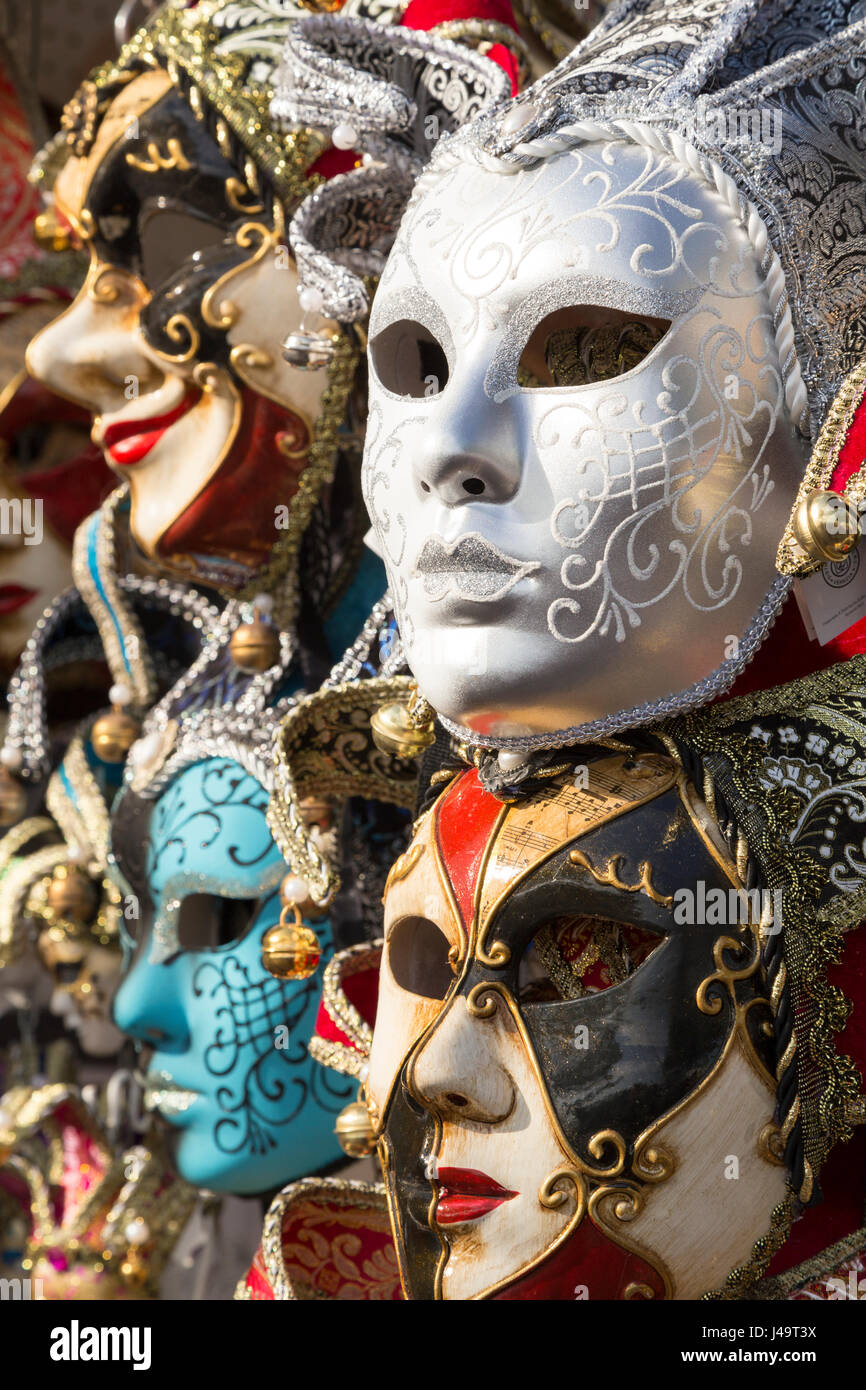 Italy, Venice, carnival masks for sale Stock Photo Alamy