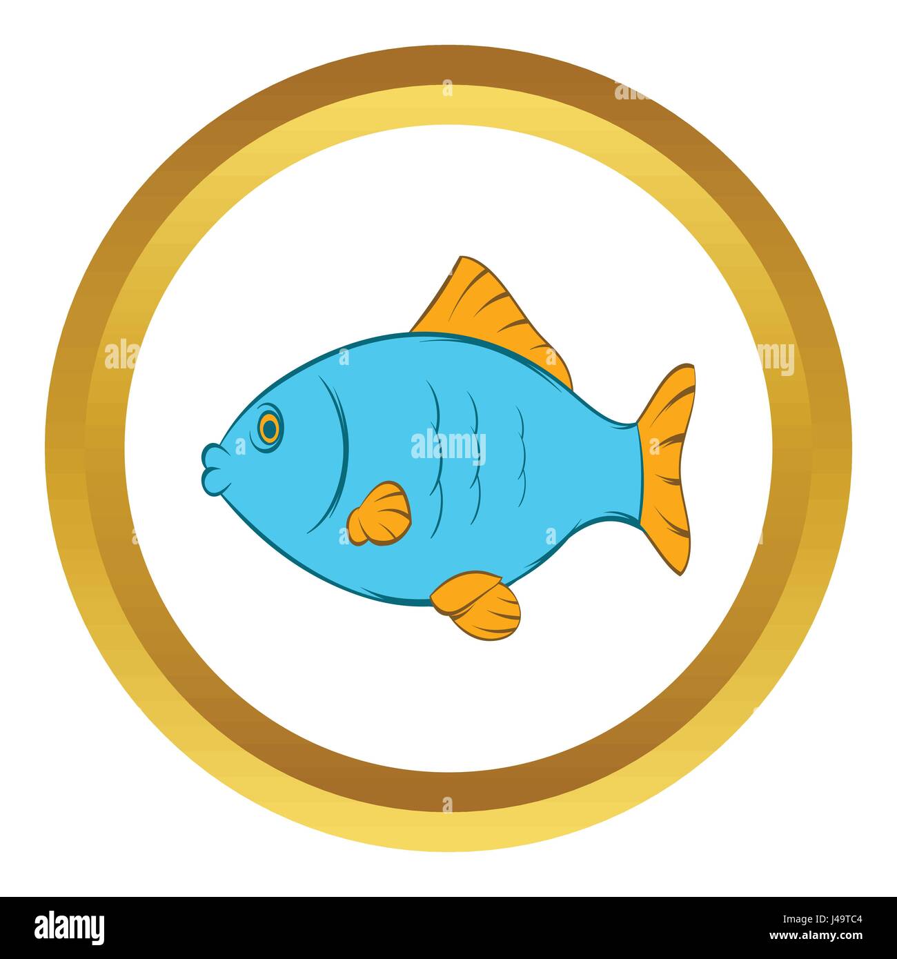 Blue fish vector icon, cartoon style Stock Vector Image & Art - Alamy