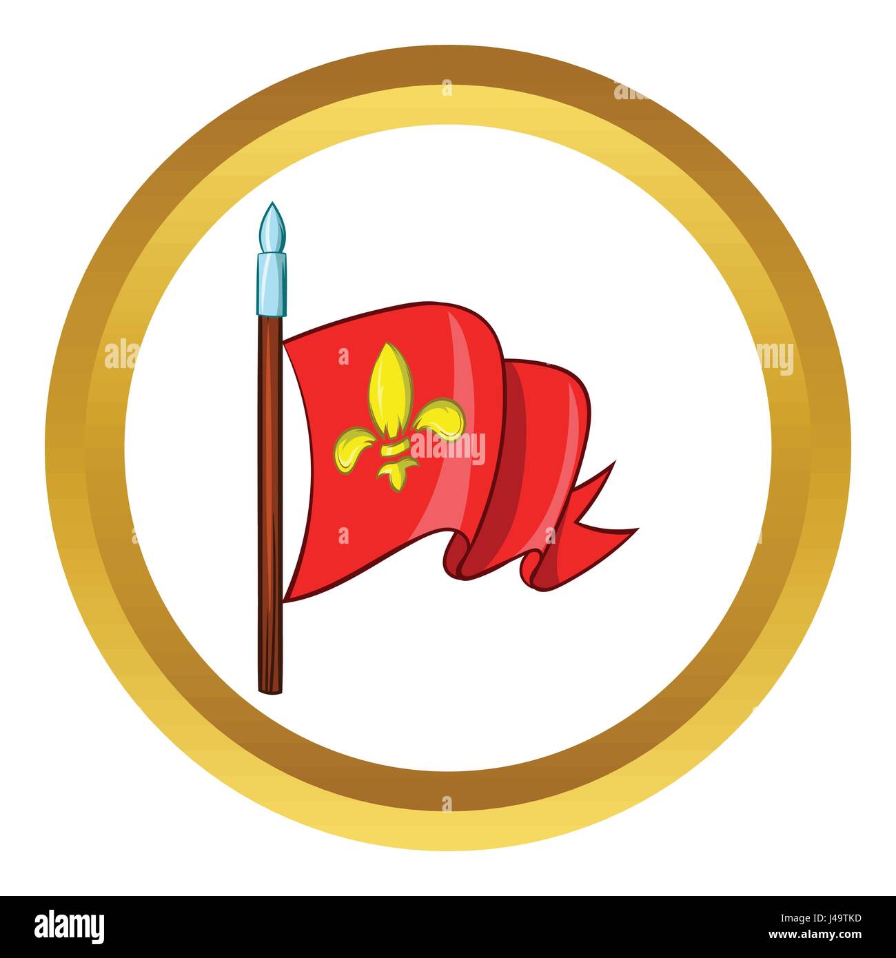 Medieval cartoon flag set insignia game design Vector Image