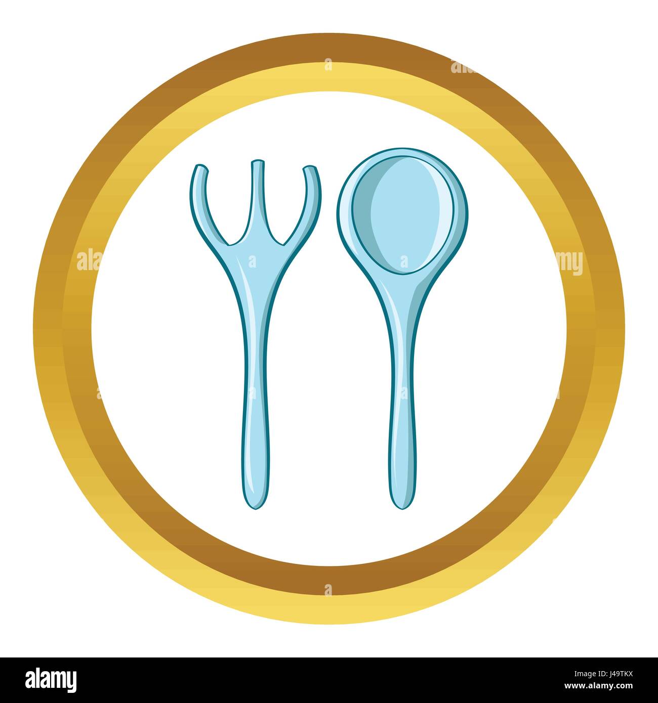 Baby spoon and fork vector icon, cartoon style Stock Vector Image & Art ...