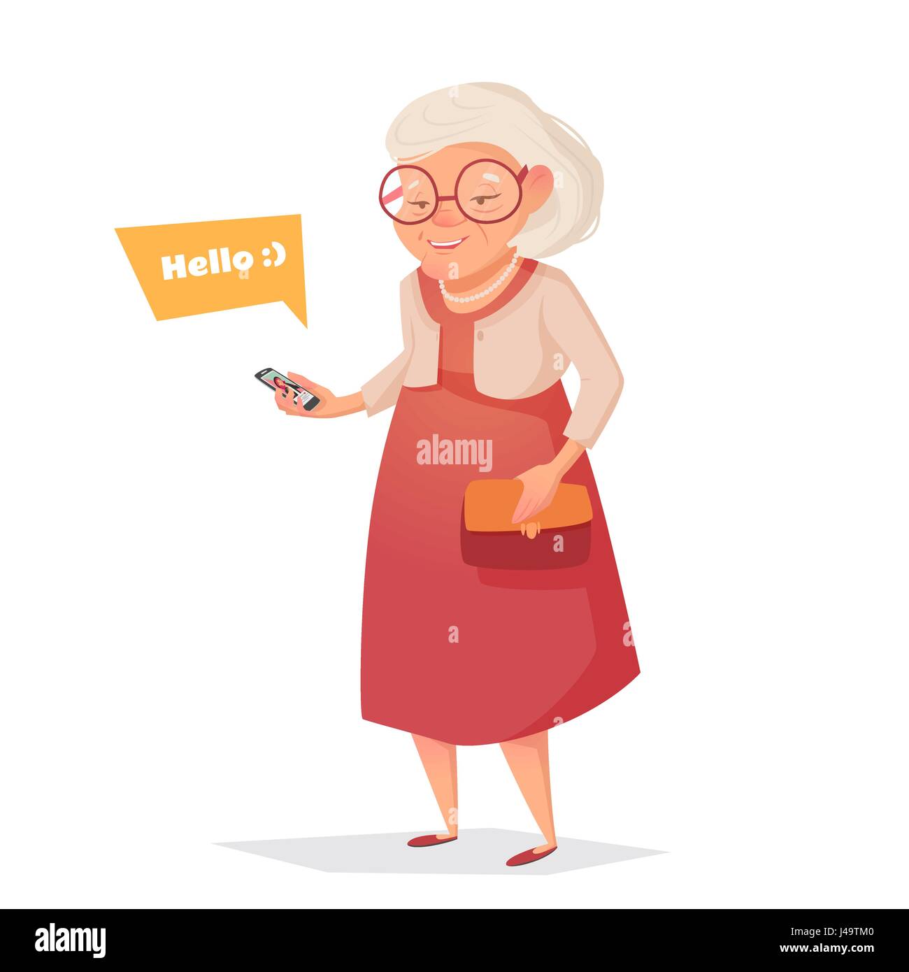 Cartoon old lady bubble hi-res stock photography and images - Alamy