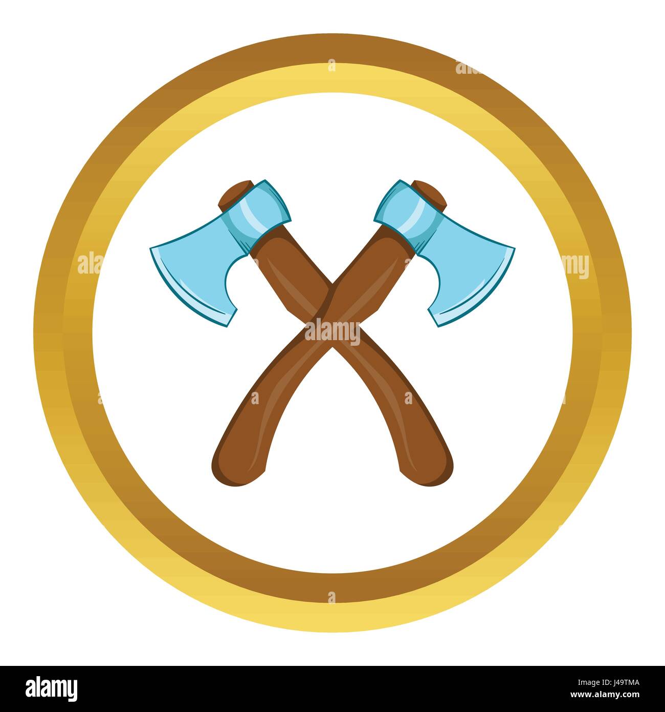 Two crossed axes vector icon, cartoon style Stock Vector Image & Art ...