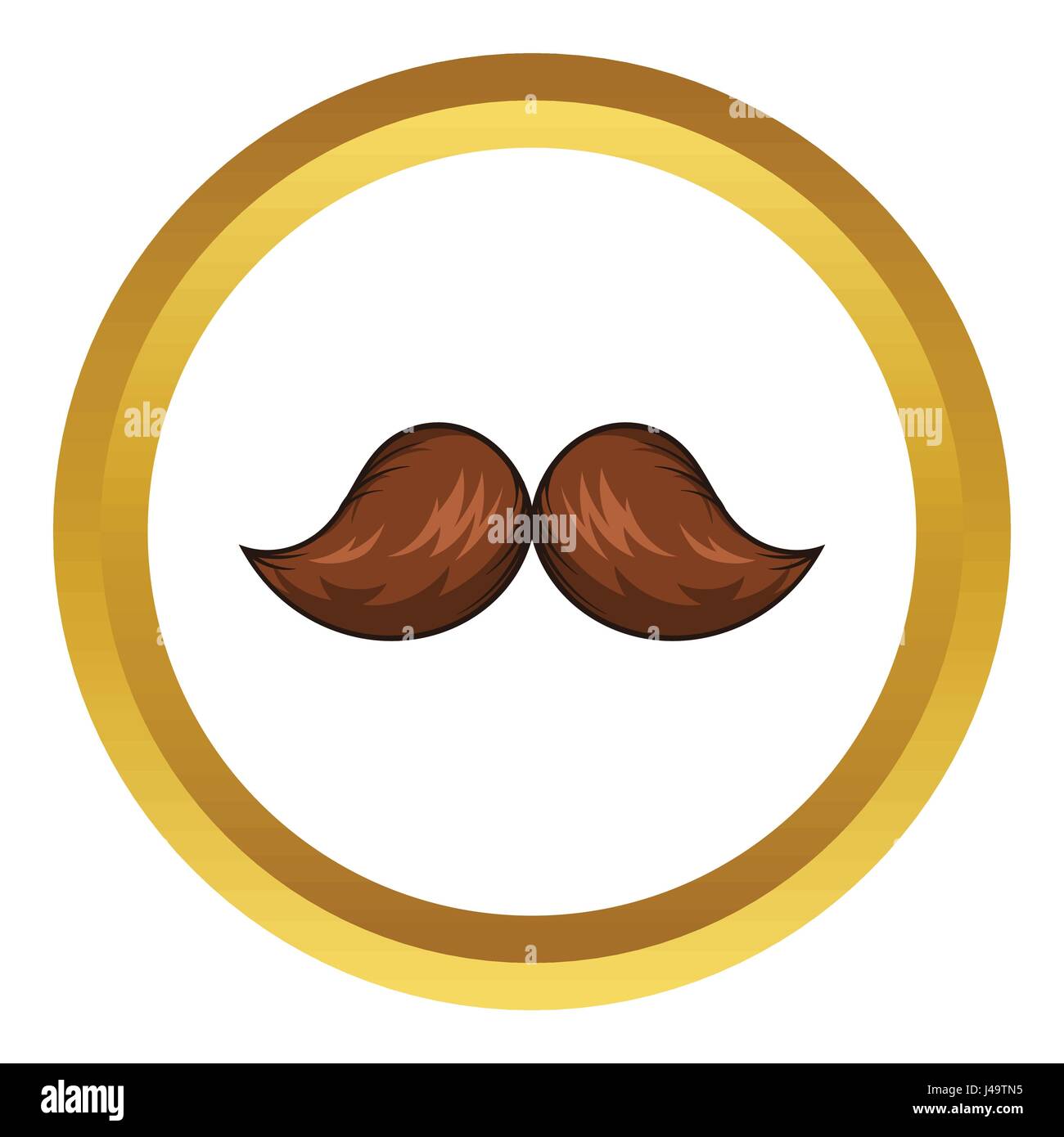 Retro hipster mustache vector icon, cartoon style Stock Vector