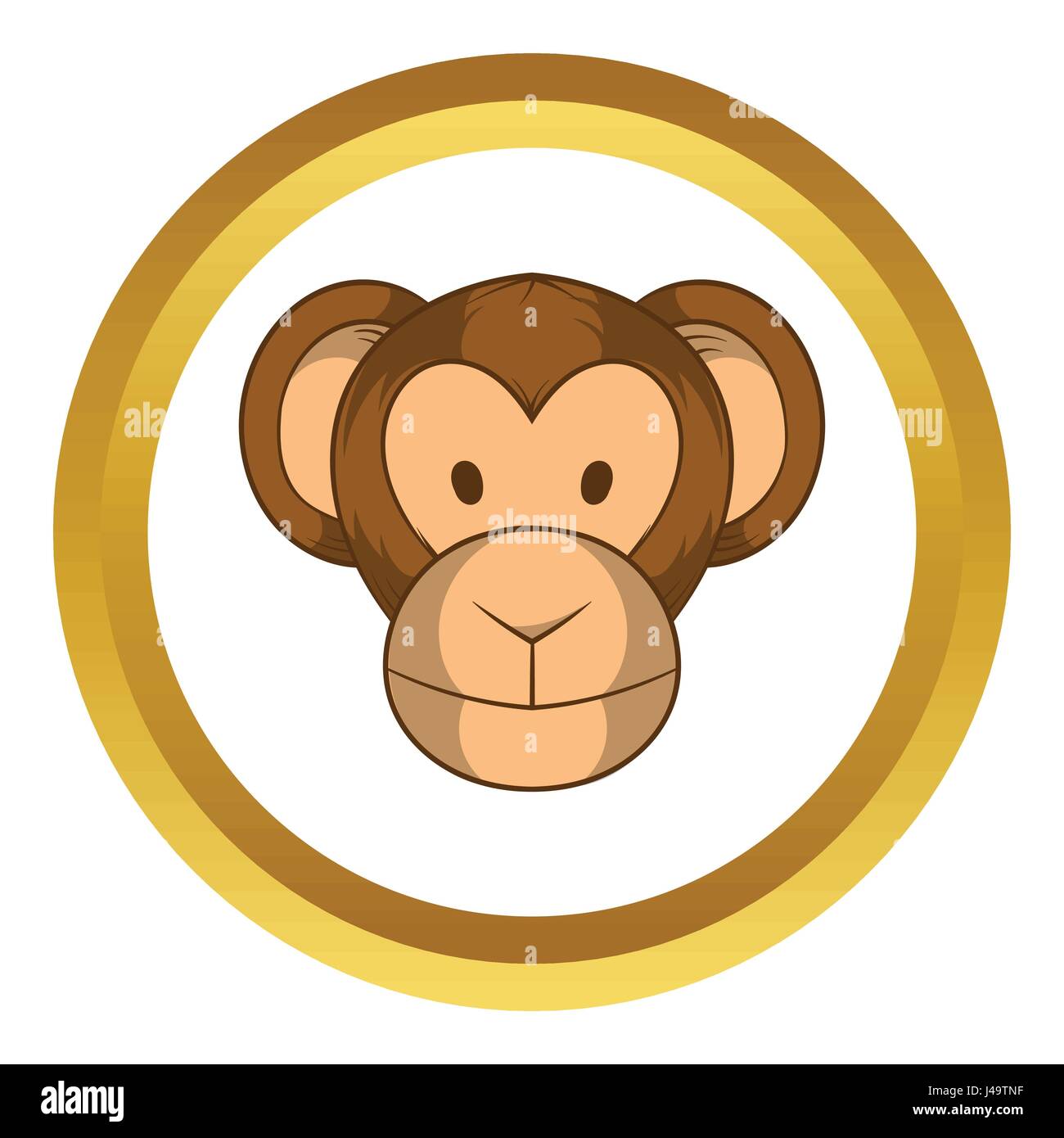 Monkey head vector icon, cartoon style Stock Vector
