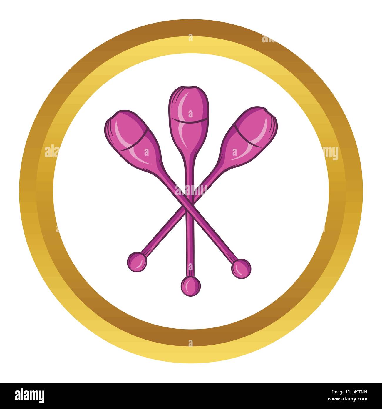 Juggling clubs vector icon, cartoon style Stock Vector Image & Art Alamy