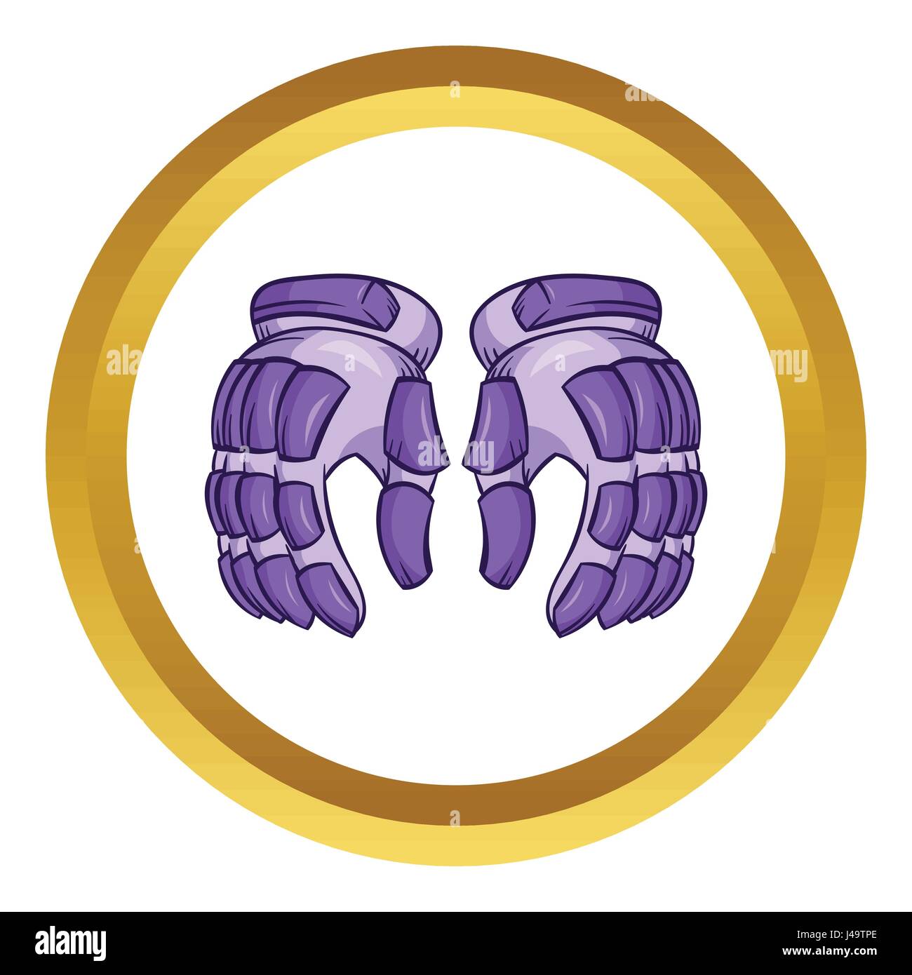 A pair of hockey gloves vector icon, cartoon style Stock Vector Image