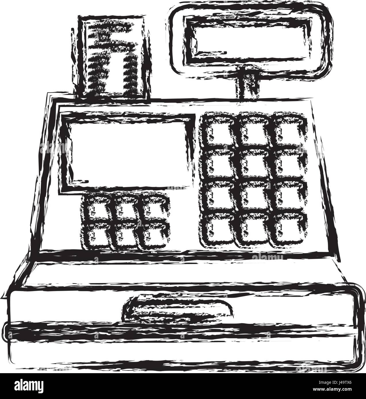 monochrome blurred silhouette of cash register Stock Vector Image & Art