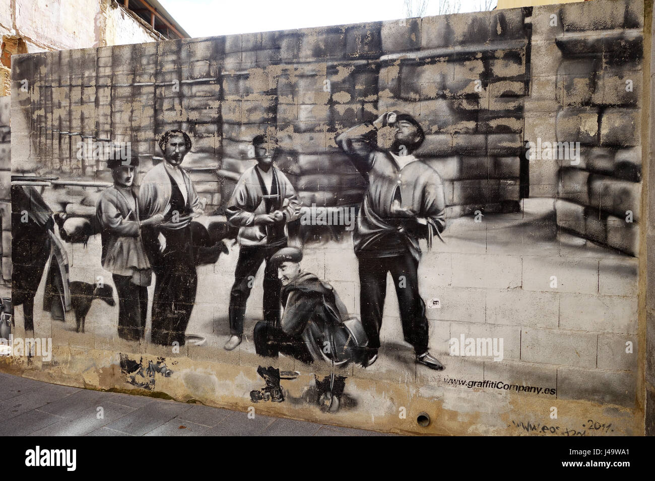 Street art graffiti in Segovia Spain Stock Photo