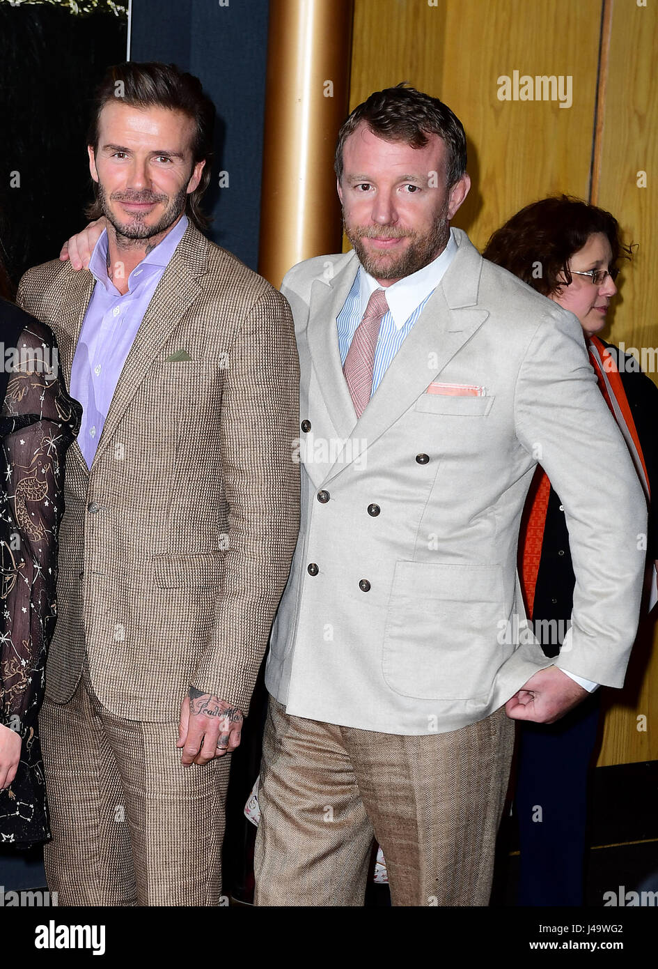 David Beckham and Guy Ritchie arriving for the King Arthur European  Premiere held at the Odeon Leicester Square, London Stock Photo - Alamy