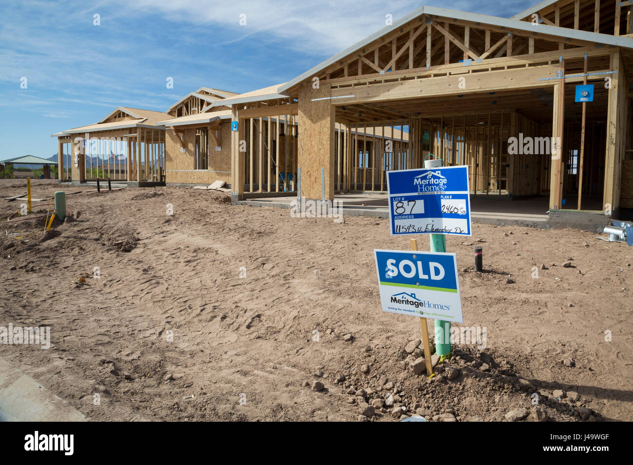 Marana, Arizona Rapid construction of new home subdivisions in the