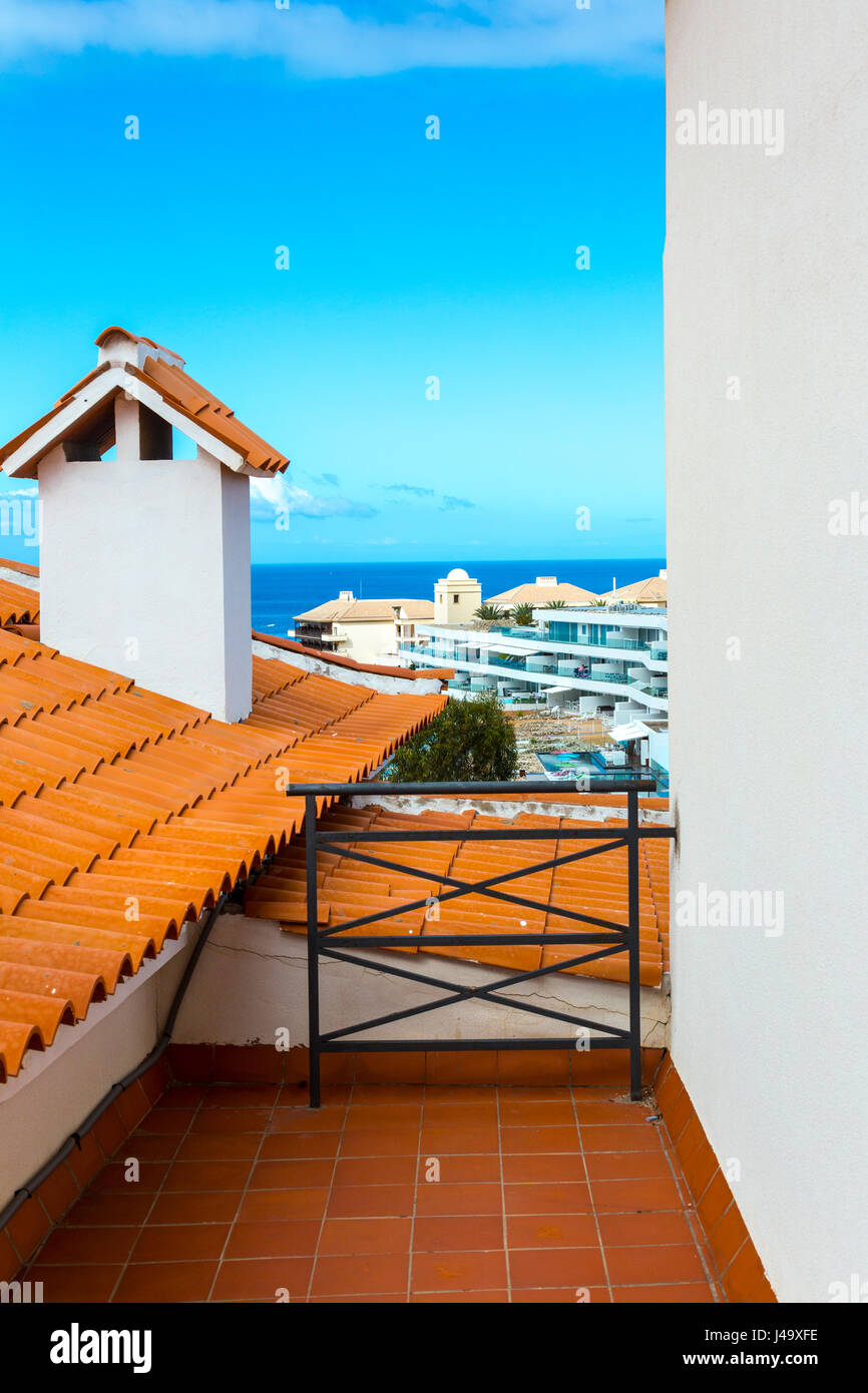 View from a rooftop in Tenerife, Spain Stock Photo