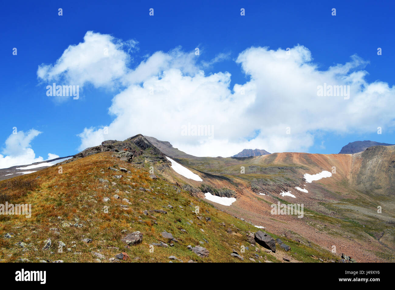 Hiking in the mountains - Mount Aragats in Armenia Stock Photo
