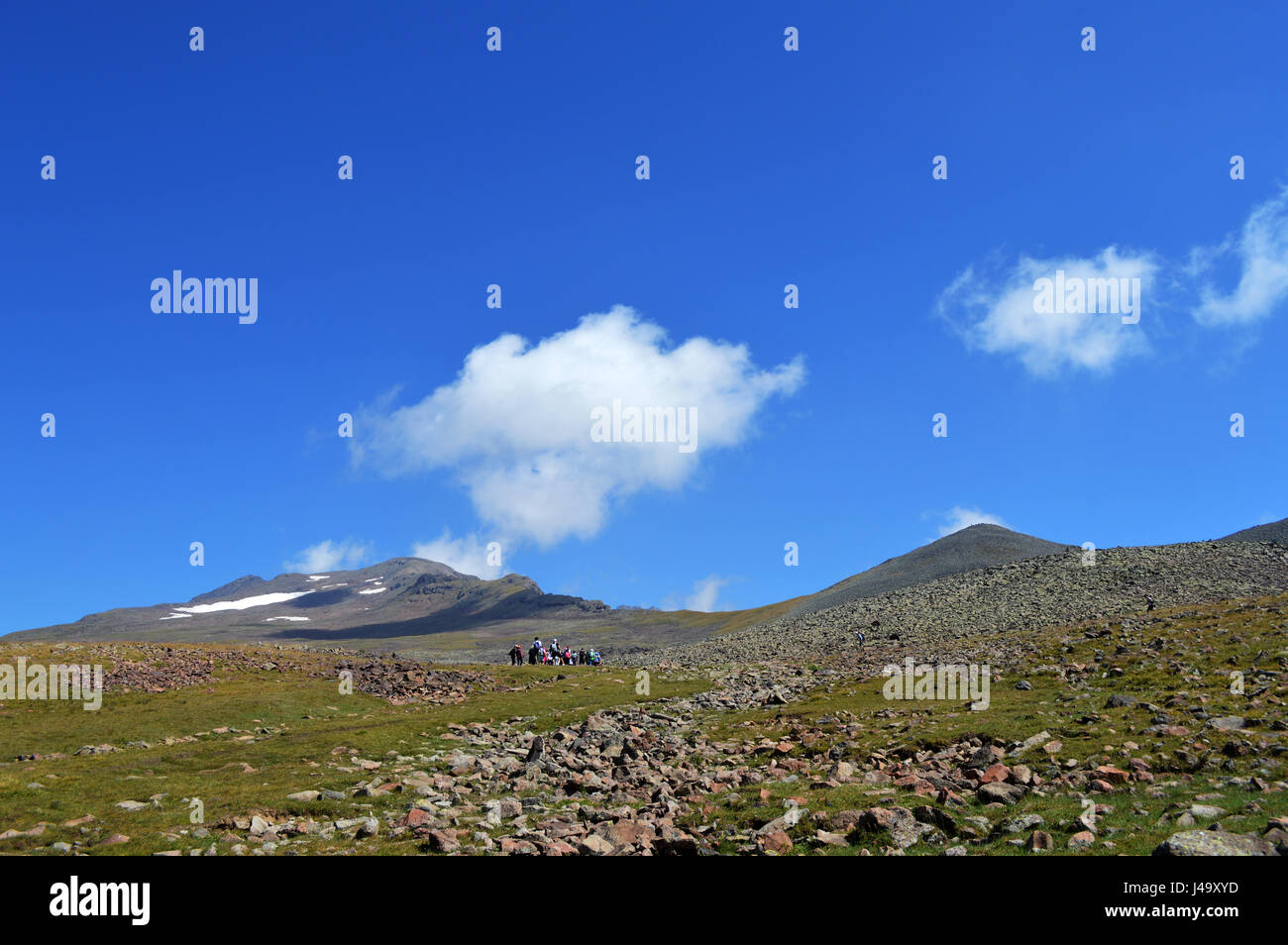 Hiking in the mountains - Mount Aragats, Armenia Stock Photo